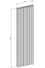 A technical drawing of a radiator with dimensions indicated. Náhľad obrázku produktu