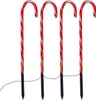 LED Zuckerstangen - je 8 warmweiße LED - H: 44cm - Batterie - Timer - für Außen - 4 Stück Produktbild-Vorschau