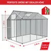 A diagram of a greenhouse with dimensions and area indicated. Produktbild-Vorschau