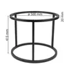 A black metal table base with dimensions indicated. Produktbild-Vorschau