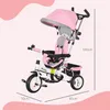 HOMCOM 6-in-1 Dreirad mit Schubstange, Kinderdreirad mit Produktbild-Vorschau 3