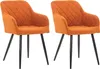 CLP 2er Set Esszimmerstuhl Shila orange Material Stoff Produktbild-Vorschau 1
