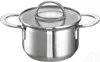 A stainless steel pot with a glass lid and handles, shown from a front-facing angle on a white background. Produktbild-Vorschau