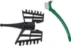 A black mixing attachment and a green cleaning brush are displayed against a white background. Produktbild-Vorschau