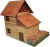 A wooden model of a water mill on a white background. Produktbild-Vorschau