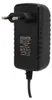 A black AC/DC power adapter with European plug pins. Náhled obrázku produktu