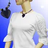 Kette Landhaus-Stil Kunststoffperlen Herz blau marmoriert Produktbild-Vorschau 2
