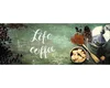 Glasbild Life & Coffee I 80x30 cm Produktbild-Vorschau 1