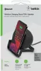 The image shows the packaging of a Belkin Boost Charge Wireless Charging Stand 10W + Speaker, with a phone placed on the stand. Produktbild-Vorschau