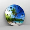 Wanduhr - Rund - Glasuhr - Baum Dschungel Welle Landschaft Produktbild-Vorschau 4