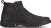 A black leather boot with a zipper on a white background. Produktbild-Vorschau