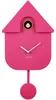 Karlsson - Nástěnné hodiny Modern Cuckoo - Bright Pink Náhled obrázku produktu 1