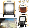 Collage of images showing a 200W LED work light, its features, and in use outdoors. Voir les images du produit