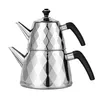 Teekannen Set Edelstahl Induktion 1,0L + 2,5L Türkischer Produktbild-Vorschau 1