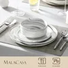 MALACASA mramorový šedý porcelánový jídelní servis 18 kusů Náhled obrázku produktu 3