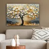MuchoWow® - Leinwandbilder - Baum - Blumen - Gold - Beige, Produktbild-Vorschau 5