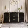 Kommode mit Schubladen ONYX Schwarz   auf goldenen Beinen Produktbild-Vorschau 2