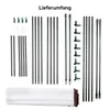 A collection of parts for a tomato greenhouse, including poles, connectors, and a mesh cover. Produktbild-Vorschau