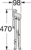 A technical drawing showing the dimensions of a folded step stool. Produktbild-Vorschau