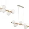 Hängeleuchte Estera Opalglas Holz Siebenflammig Deckenlampe Produktbild-Vorschau 1