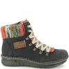 A single black boot with colorful knitted accents and laces, shown against a white background. Anteprima dell’immagine prodotto