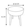 Runder Hocker im Boho-Design – ø 30 x 41 cm – Holzbeine und Produktbild-Vorschau 5