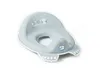 A gray baby toilet seat with owl graphics, shown on a white background. Voir les images du produit