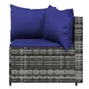 vidaXL 3-tlg. Garten-Lounge-Set mit Kissen Grau Poly Rattan Produktbild-Vorschau 5