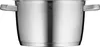 A stainless steel pot with two handles is shown against a white background. Produktbild-Vorschau