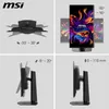 Collage of images showing the adjustable stand of an MSI monitor. Produktbild-Vorschau