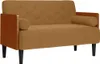 Sofá de dos plazas color marrón con reposacabezas, 110 cm, Vista previa de la imagen del producto 1