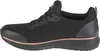 A side view of a black Skechers sneaker with rose gold accents. Produktbild-Vorschau
