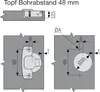 Topfband MASTER T48 Eckanschlag 110° + Kreuzplatte mit Produktbild-Vorschau 6