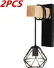2x Wandleuchte Wandlampe Draht Käfig Lampenschirm Produktbild-Vorschau 1