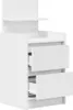 A white bedside table with two drawers and a small shelf above. Náhľad obrázku produktu