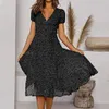 ASKSA Robe d'été Femme Manches courtes Décolleté V Fleur Voir les images du produit 2