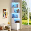 Étagère d'angle Merax avec éclairage LED, bibliothèque en Voir les images du produit 3