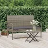 vidaXL Gartenbank mit Kissen Grau 105 cm Poly Rattan Produktbild-Vorschau 2
