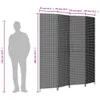 CLORIS Paravent 4-tlg. Grau Poly Rattan, 14,6 kg Produktbild-Vorschau 9