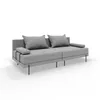 A modern, minimalist gray sofa set with two large cushions and two armrests, presented against a clean white background. Podgląd zdjęcia produktu