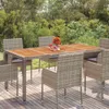 vidaXL Gartentisch mit Holzplatte Grau 190x90x75 cm Poly Produktbild-Vorschau 2