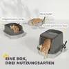 PawHut kattenbak van roestvrij staal, gesloten model, met Productafbeelding-voorbeeld 9