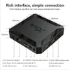 A diagram of a black TV box with dimensions and port labels. Náhled obrázku produktu