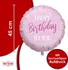 Folienballon Happy Birthday rosa Ø 45 cm 1 Stück Produktbild-Vorschau 4