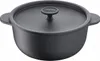 A black cast iron pot with a lid and handles. Náhled obrázku produktu