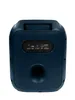 The back of a dark blue portable speaker is shown against a white background. The speaker has a handle on top and a circular bass port at the bottom. A panel with various input ports and labels is visible in the center. Náhled obrázku produktu