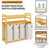 AdelDream Wäschekorb Wäschesortierer mit Regalen 4 Fächer 2 Produktbild-Vorschau 3