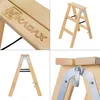 KADAX Malleiter aus Holz, ausziehbar, 2x3 Stufen, klappbar, Produktbild-Vorschau 3