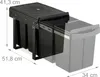 Relaxdays Einbaumülleimer, 2 Fächer, 2x 20 l, HxBxT: 41,3 x Produktbild-Vorschau 4