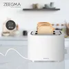 A white toaster with bread inside, placed on a kitchen counter. Anteprima dell’immagine prodotto